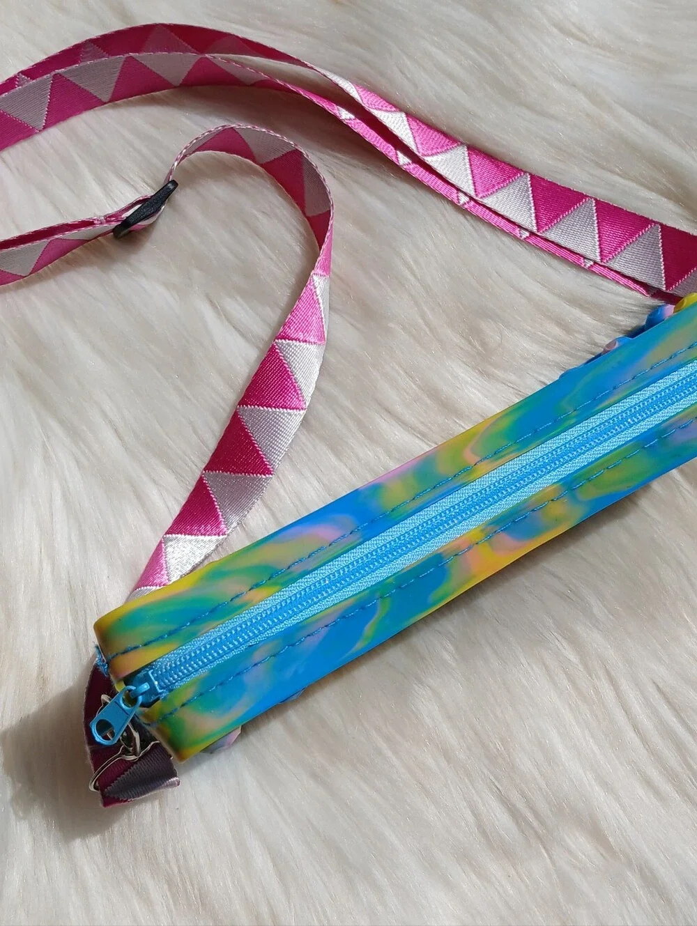 Pop It Purse Fidget Toy Tie Dye Blue Pink Yellow Pastel Rainbow Girls Crossbody